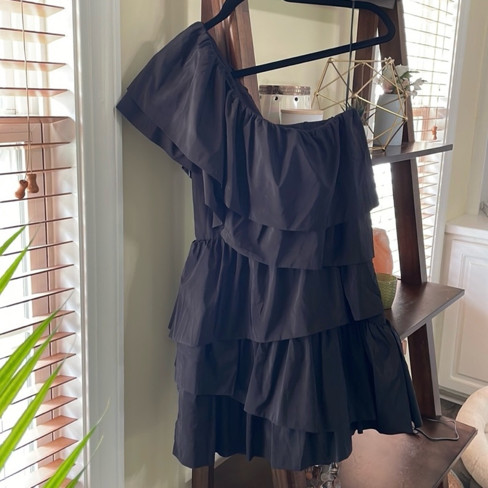 Anthropologie Ruffle One-Shoulder Mini Dress